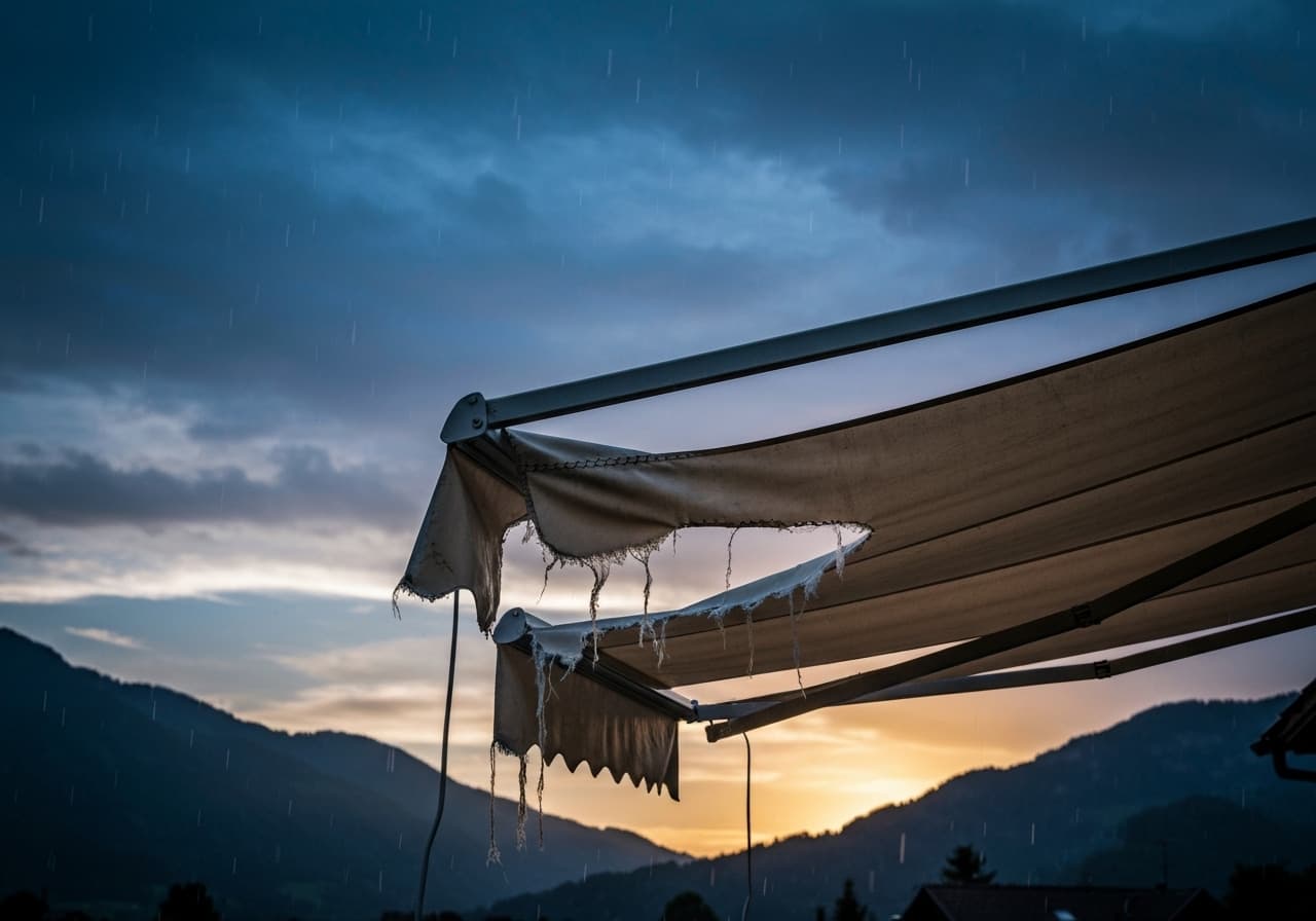 Réparation store après sinistre après grêle et vent